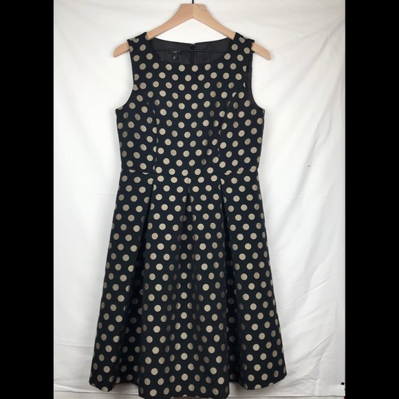 Talbots Fit N Flare Polka Dot Dress With Pockets - Picture 1 of 7